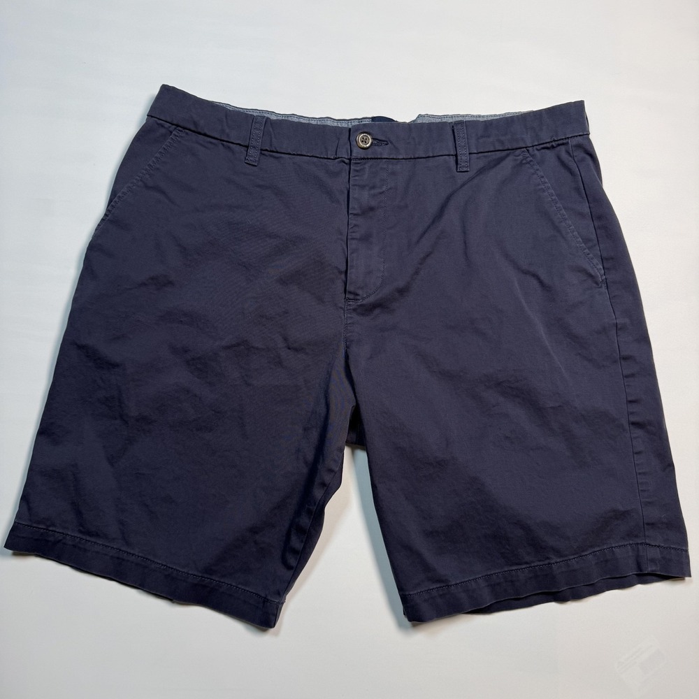 Gap Chino Shorts Mens Size 38 Blue Flat Front Casual Canvas Summer Pockets